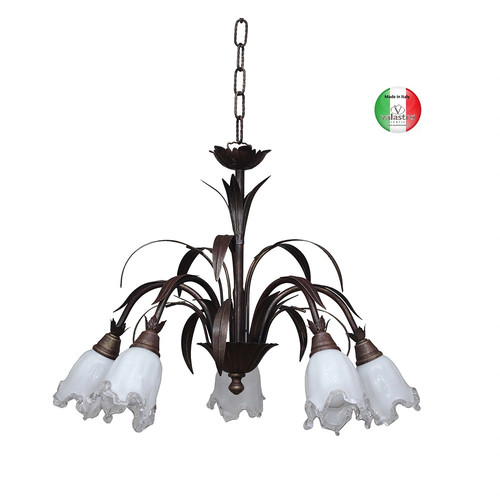 Lampadario ferro battuto