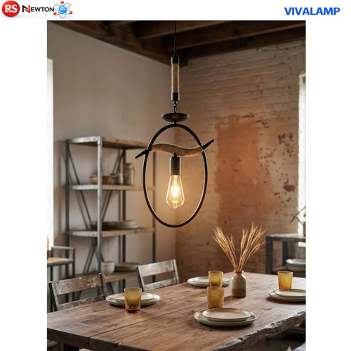 Lampadario corda canapa e27 - lampadario,