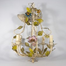 LAMPADARIO FLOREALE D'EPOCA IN