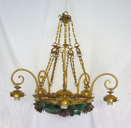 Lampadario vintage ferro - lampadario,