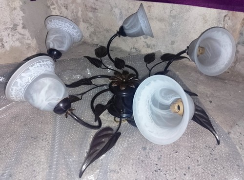 Lampadario grande ferro - lampadario,