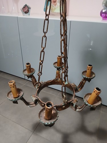 Lampadario vintage ferro - lampadario,