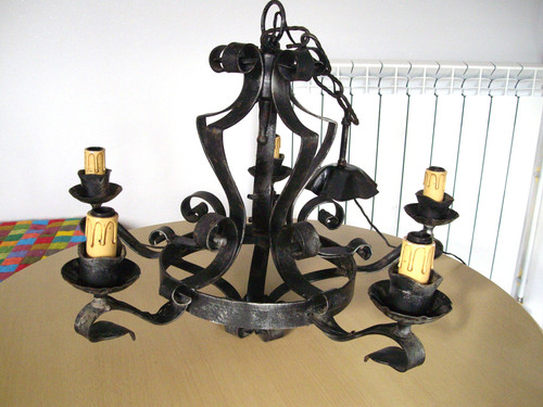 Lampadario ferro battuto - lampadario, in