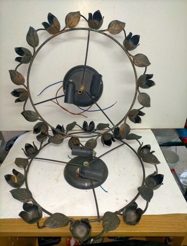 Coppia lampadari vintage ferro - coppia,