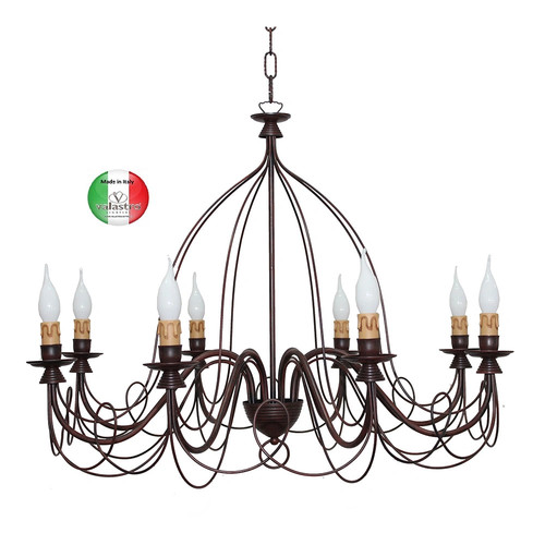 Lampadario ferro battuto 8 - lampadario,